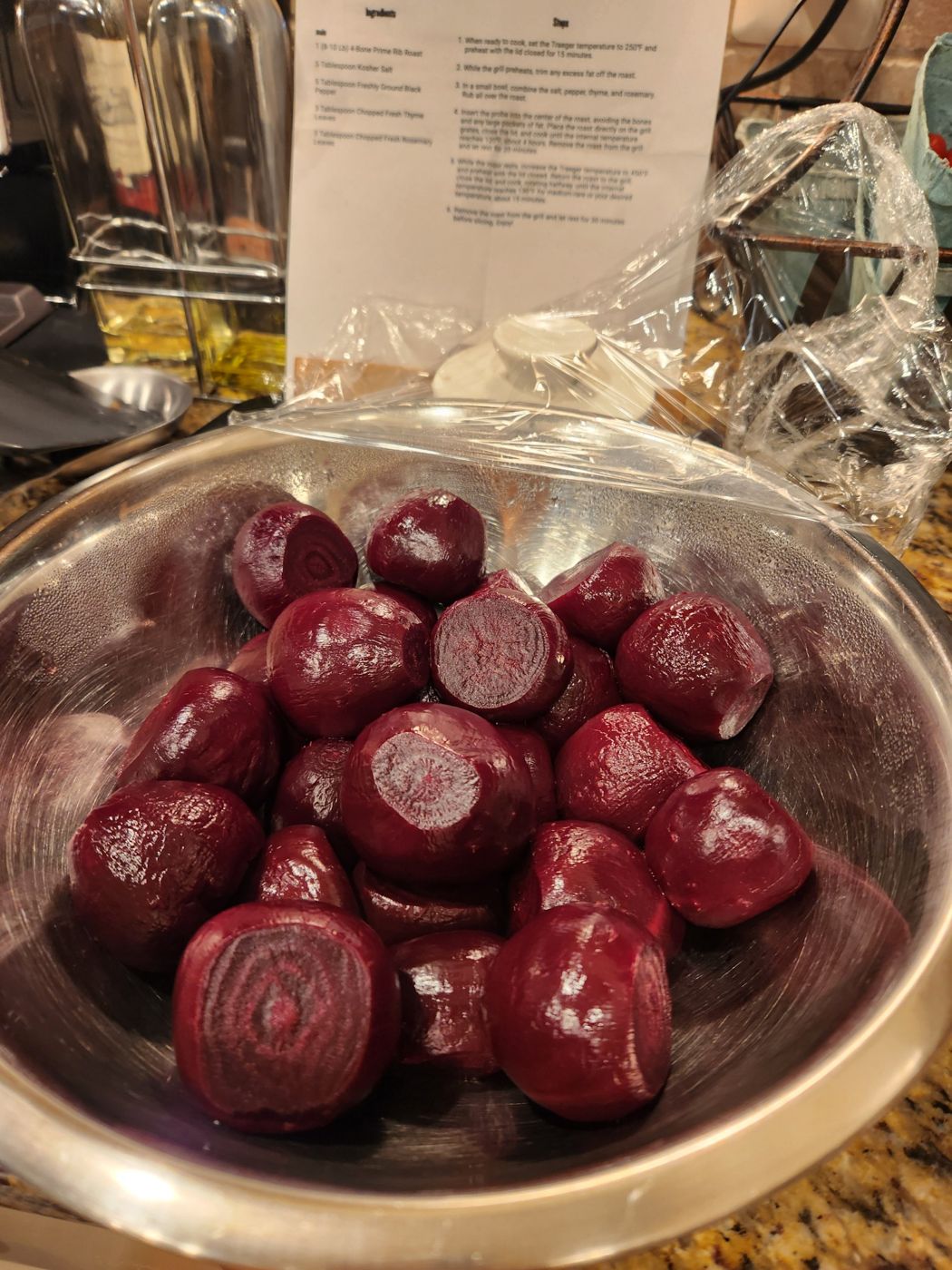 Peeled beets with their deep ruby rings